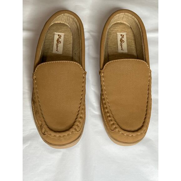 My Slippers womens size 9 moccasins leather tan memory foam  comfycore, casual - Picture 3 of 9